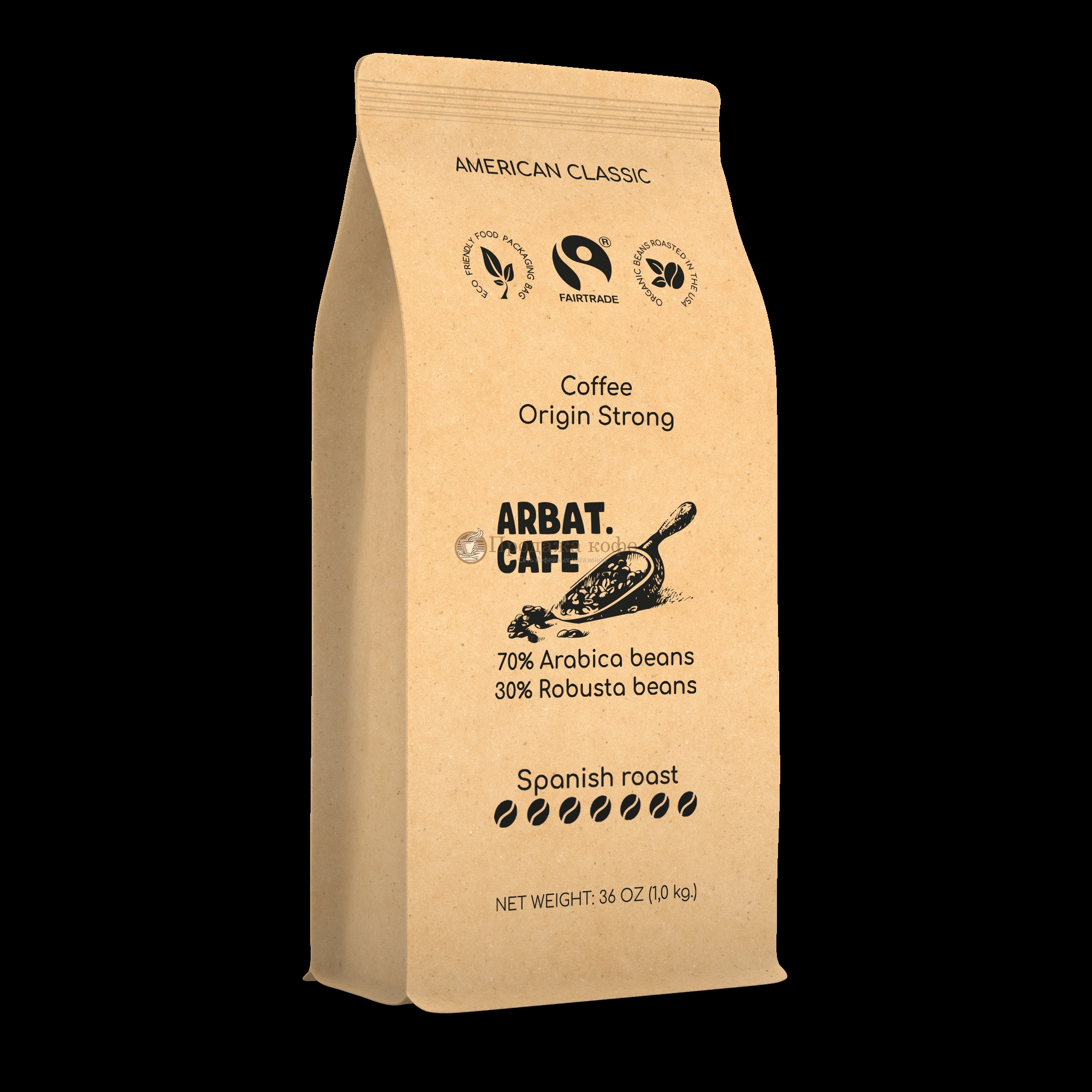 Кофе в зернах свежеобжаренный Origin Strong 1 кг